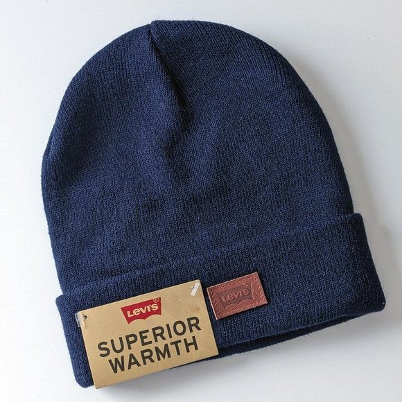 Men's Levi's® Knit Cuffed All Season Beanie - Navy - Picture 1 of 15